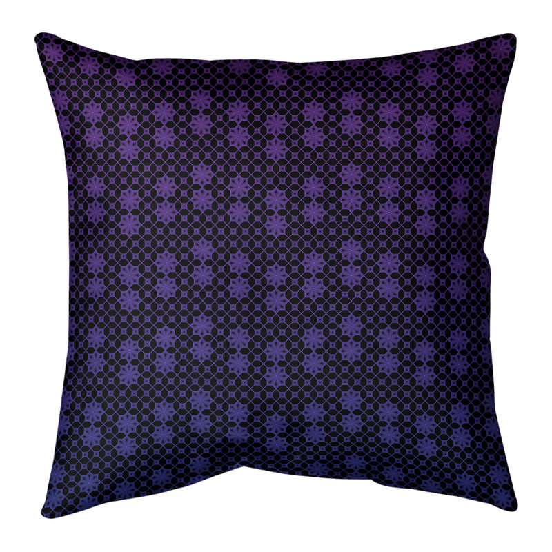 Coussin décoratif en coton Katelyn Elizabeth, H 14 po x l 14 po, Mauve / Noir, Pas de bourre