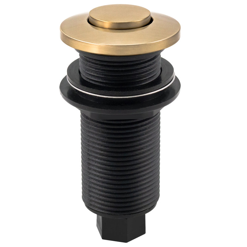 Sink Top Waste Disposal Air Switch and Dual Outlet Control Box, Flush Button, Champagne Bronze