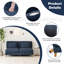3 Seater Cotton Loveseat-166191267