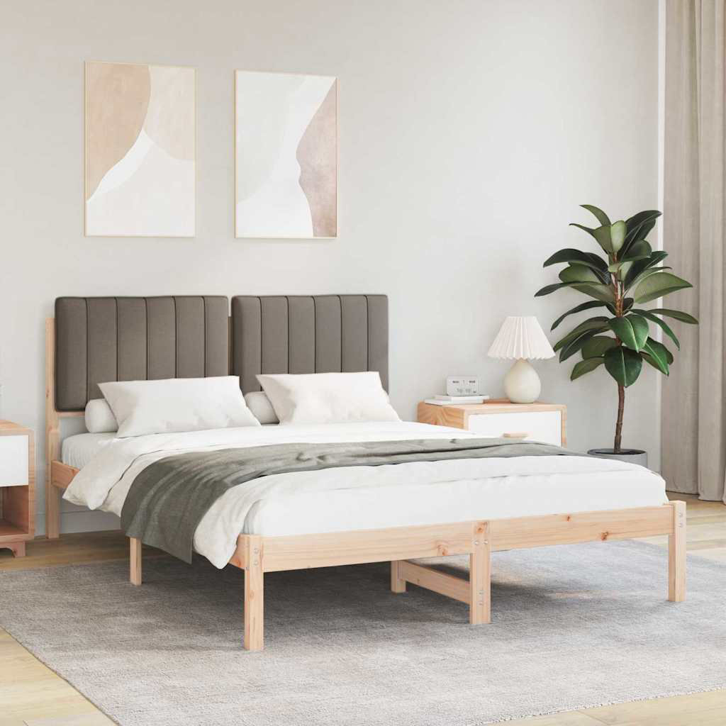 Bed Frame With Upholstered Headboard Light Grey 140 X 200 Cm