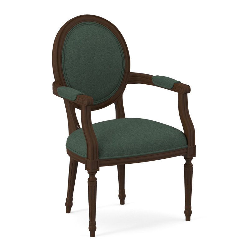 Dauphin Arm Chair, American Walnut, Libby Linen