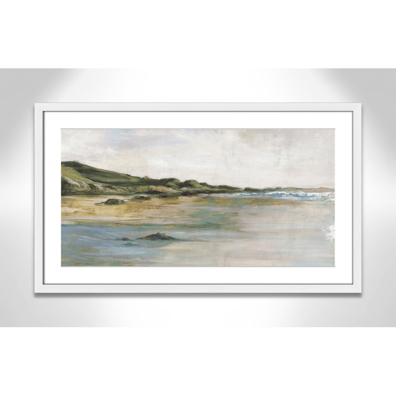 Impression «Tide’s Edge» par Casa Fine Arts, H 17 po x l 29 po x P 1,25 po, Reproduction encadrée avec passe-partout, Blanc