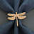 Set of Gold Coloured Napkin Rings in Dragon Fly Shape for Elegant Kitchen and Dinner Table Settings