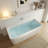 63" × 29.5" Freestanding Soaking Bathtub Solid Surface Stone Resin Soaking Tubs