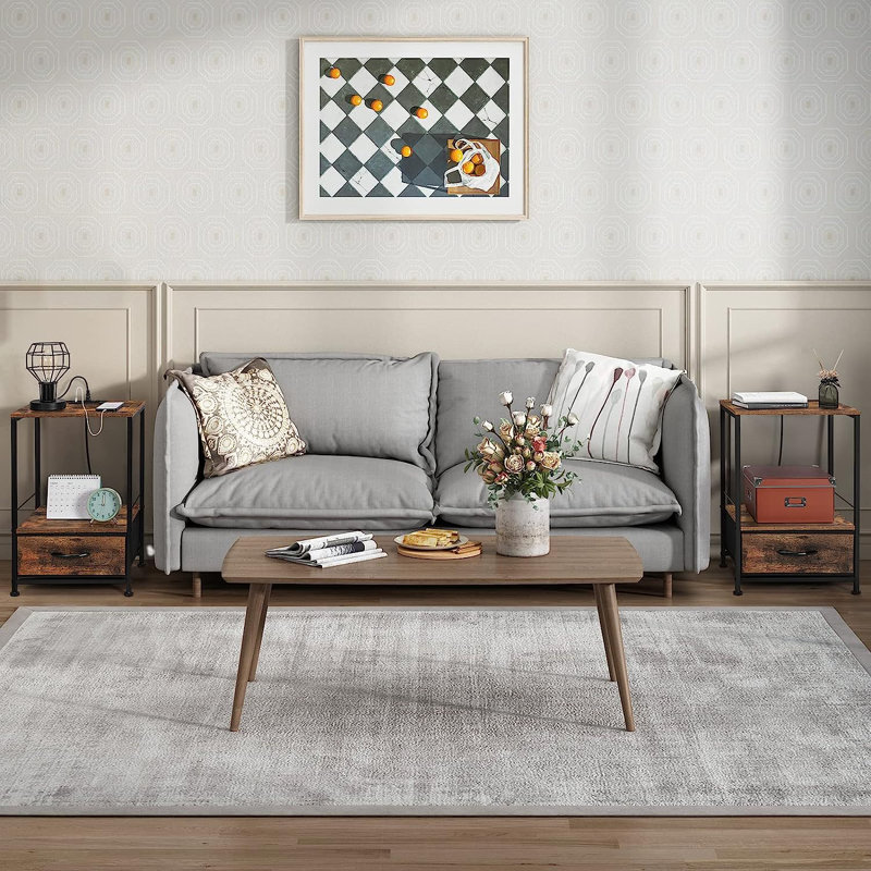 Ensemble de tables de bout avec rangement Tochi, Brun