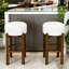 Tabouret de bar rembourré en bois-1164924851