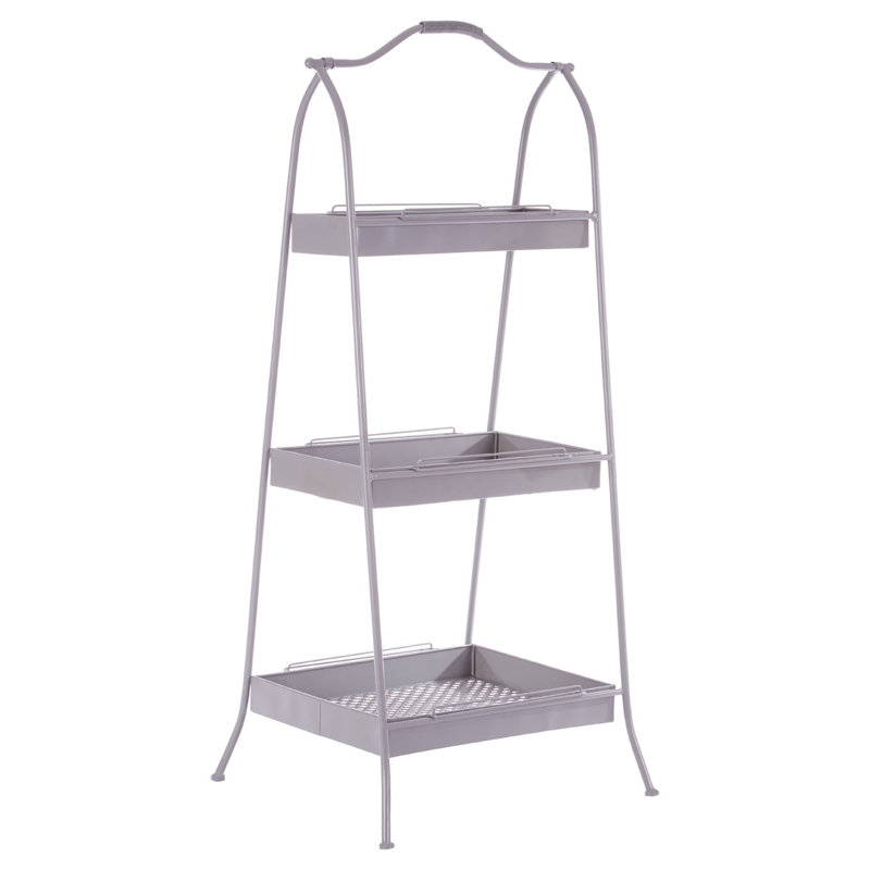 Lexa 116cm H x 51cm W Metal Etagere Bookcase, Grey