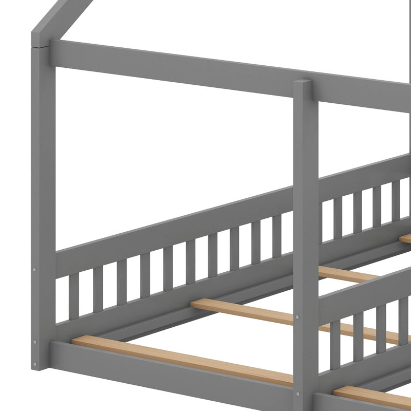 Lits plateforme simple, deux lits partagés, Gris