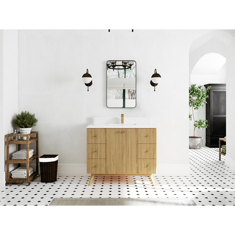 Ensemble de meuble-lavabo simple 42 po Kwuan, Blanc