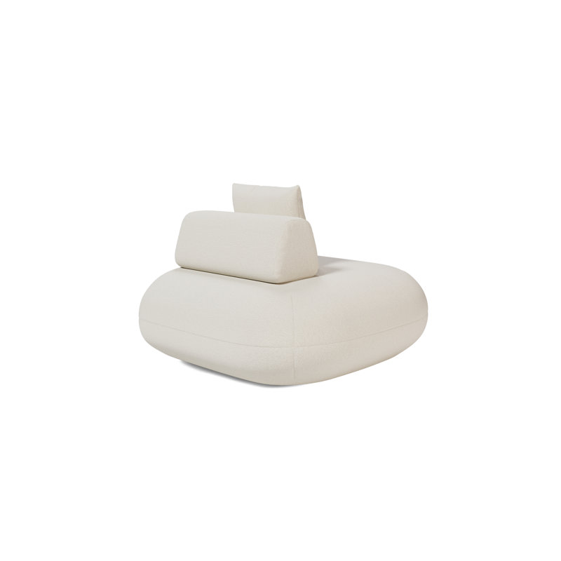 Fauteuil rond sans accoudoirs vanille Dannita