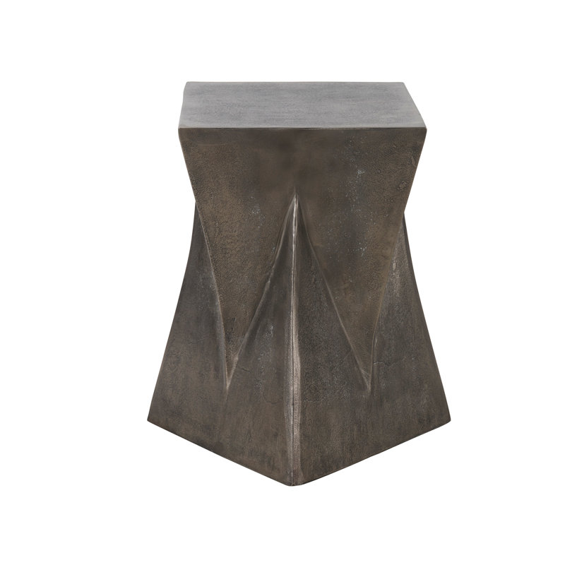 Graphite Gray Square Aluminum Modern Side Table