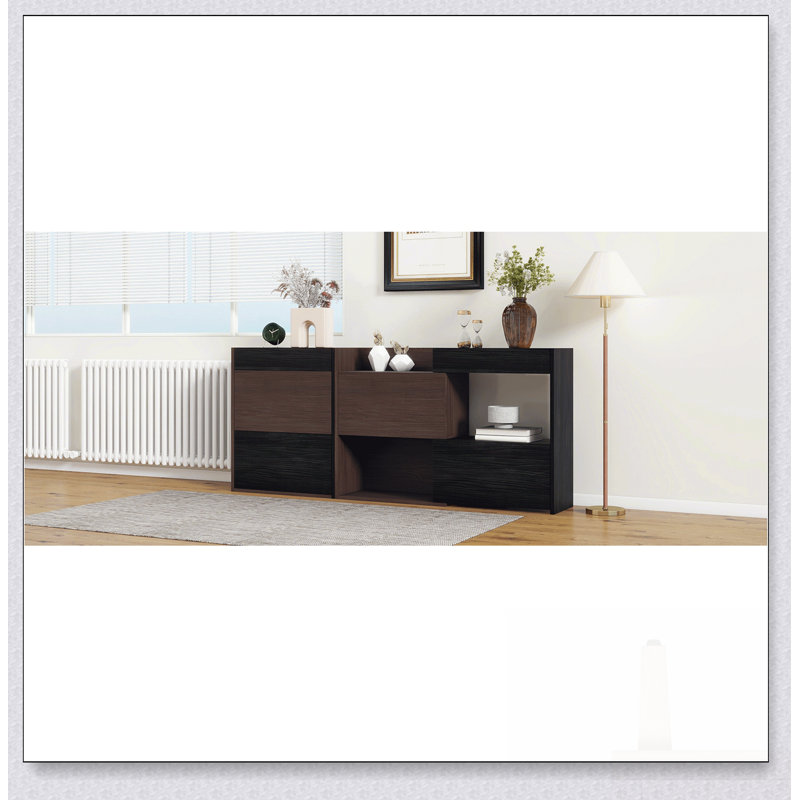 Ensemble de 2 armoires de rangement multifonctionnelles de 32,5 po à 58,8 po de largeur avec tiroir et tablettes réglables pour une organisation polyvalente