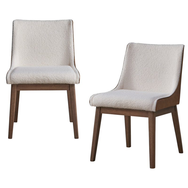 Ensemble de deux chaises d'appoint en velours brun et blanc