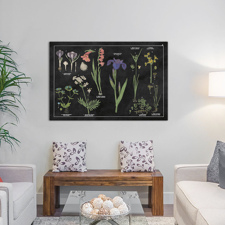 Impression botanique sur toile tendue Botanical Floral, H 8 po x l 12 po x P 0,75 po