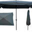 Parasol imperméable d'extérieur 10 x 6,5 pi avec manivelle et bouton-poussoir inclinable pour le jardin, la piscine et le marché