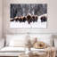Bison Herd in Winter - reproduction d'art sur toile tendue-1431847939
