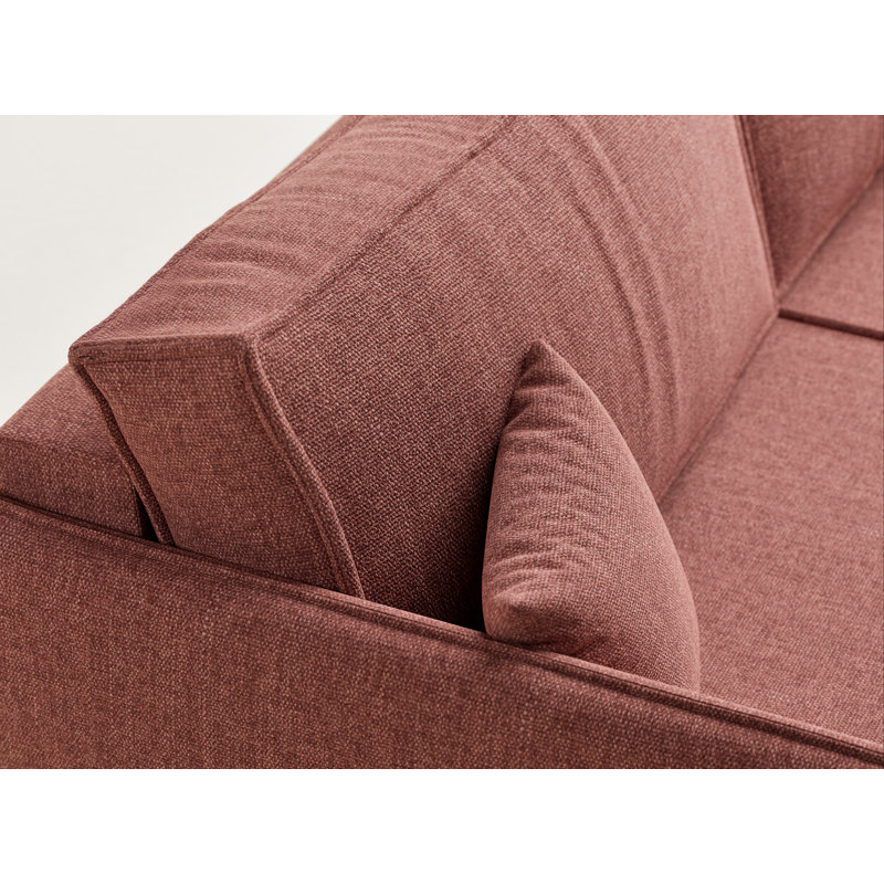 3 Seater Reclining Sofa, Coral Polyester