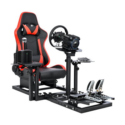 Anman Flight Simulator Cockpit With Racining Red Seat,NO Wheel Pedal Throttle Joystick -  42H49HDJYWQT