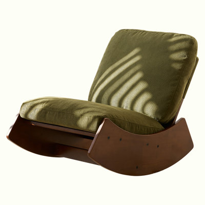 Comfortable Glider Rocking Chair, High-Quality Upholstery Glider Chair, Solid Wood Frame, Perfect For Multiple Settings Accent Reading Chair For Bedroom,Living Room,Nursery