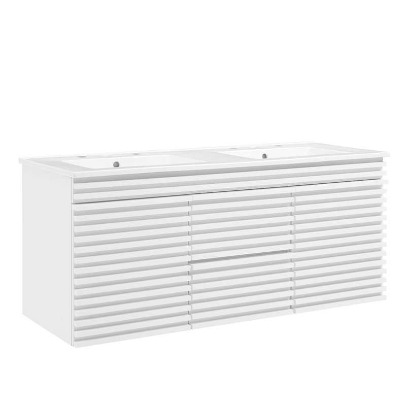 Meuble-lavabo mural 48 po Modway Render, Blanc, Blanc