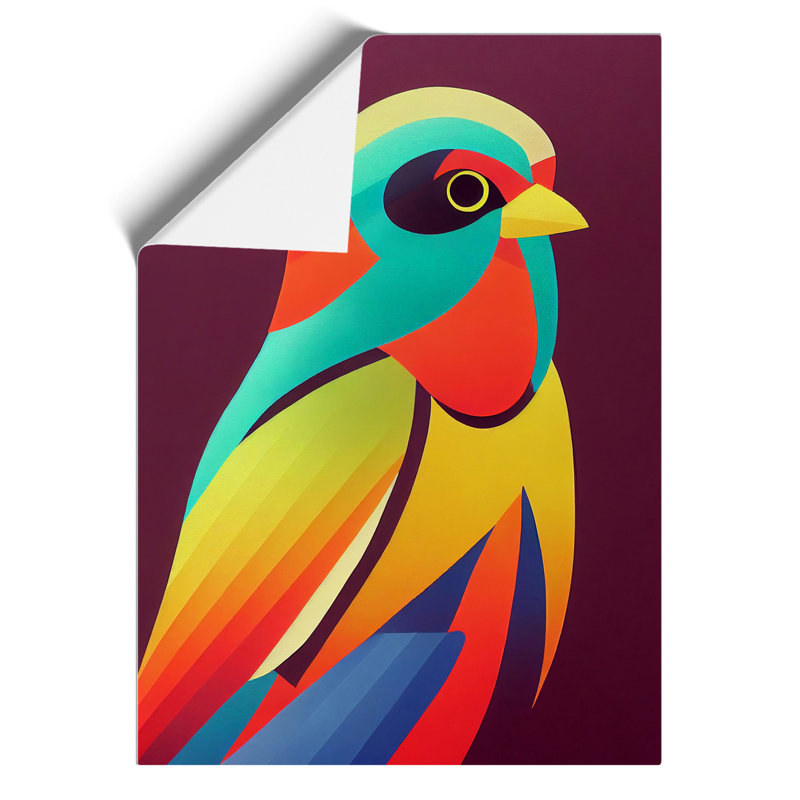 Colourful Bird No.2 Abstract - Wall Art, Wrapped Canvas, 42cm H x 29.7cm W