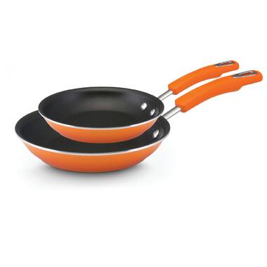 Rachael Ray 87375 Brights Hard-Anodized Nonstick Cookware Set, 10-Piece, Gray with Orange Handles