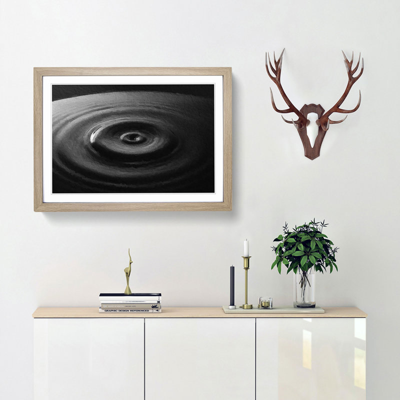 Rippled Water - Picture Frame Painting Print, 27cm H x 36cm W x 2cm D, Oak Framed