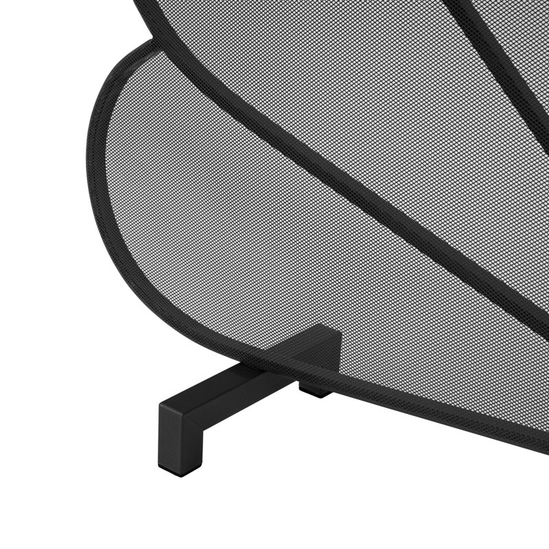 Pare-feu Erick Boho Peacock Fan avec grille métallique ornée et base autoportante, 50''Wx7.87''Dx35.43''H, Black