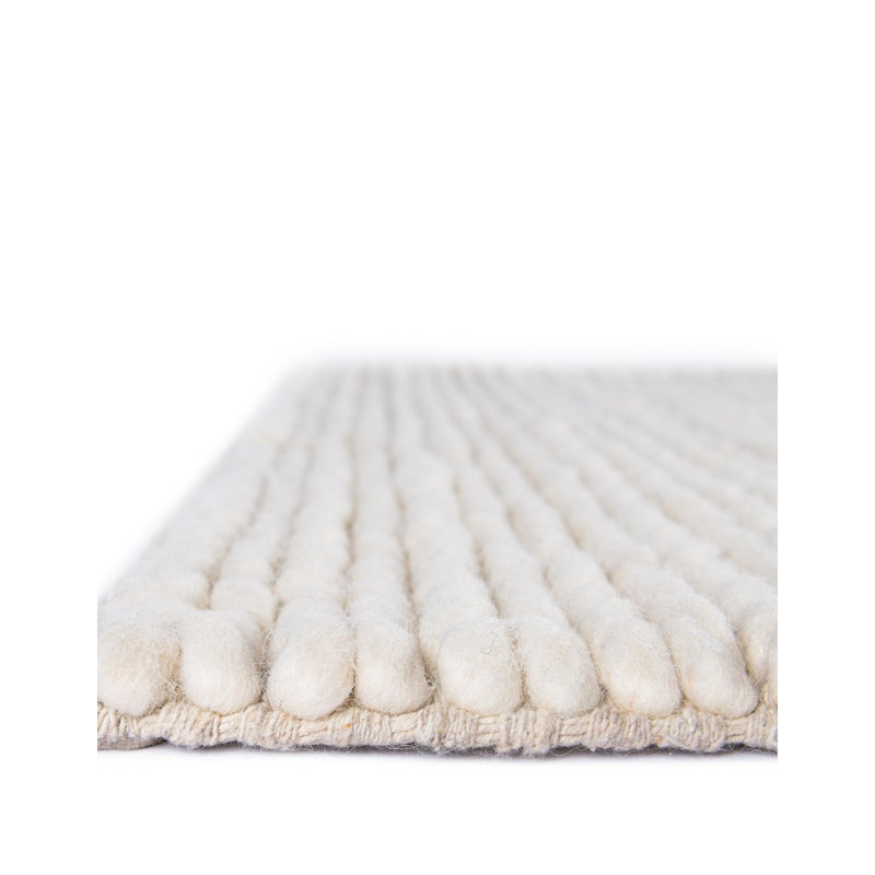Yanellie Hand Loomed Wool Dhurrie Rug, Rectangle 6'1" x 9'