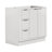 Haun 36'' Solid Wood Right Offset Bathroom Vanity Base Only, Base Cabinet without Top in Warm White-115860348