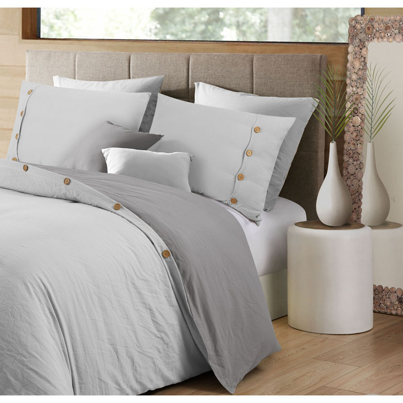 Ensemble de housse de couette réversible Swift Home, fermeture à boutons et attaches intérieures, literie toutes saisons