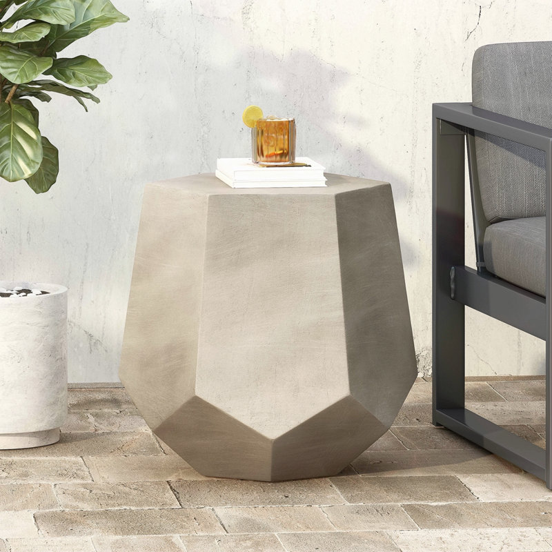 Table d'appoint d'extérieur, gris clair