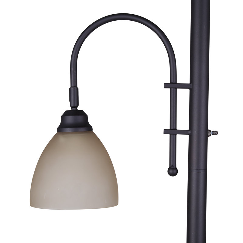 Thandi 2 Light Floor Lamp With Oil Rubbed Bronze Finish And Amber Shade