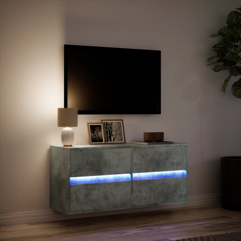 Yes_No_No_Yes_No Unfinished TV Stand, Concrete Grey, 100cm