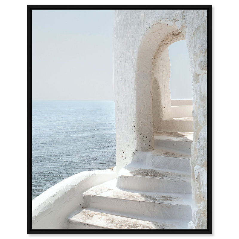 Stone Stairs II Nautical & Beach Canvas Print by Oliver Gal, Black Frame, 16 x 20, 21"H x 25"W, Black Floater Frame