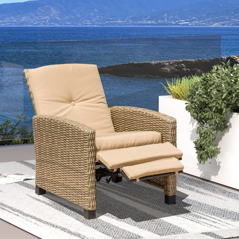 Adamsons Metal Outdoor Lounge Chair, Beige