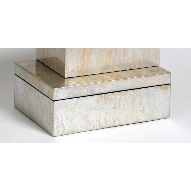 Decorative Box, Small, Champagne Silver