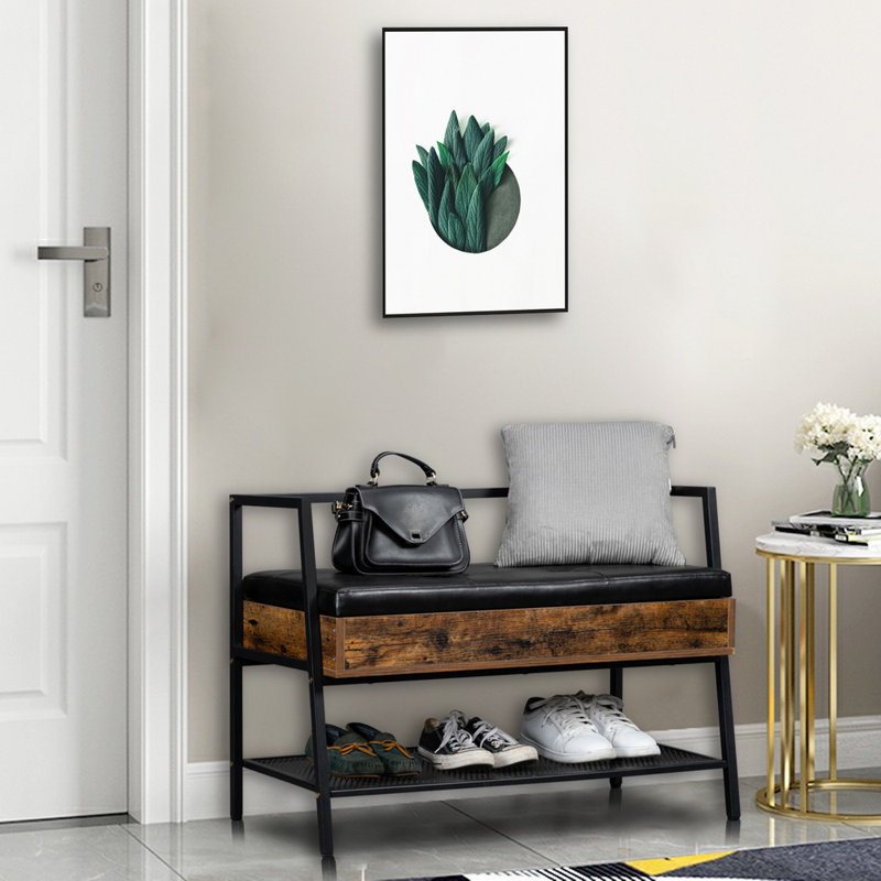 Banc de rangement Keiva, Brun rustique