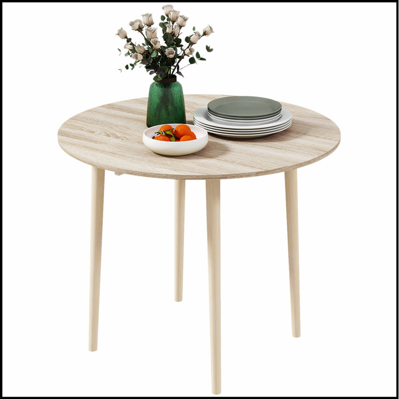 Table à abattants rabattable de 35 pouces, conception peu encombrante avec pieds en bois massif pour les petites cuisines et salles à manger