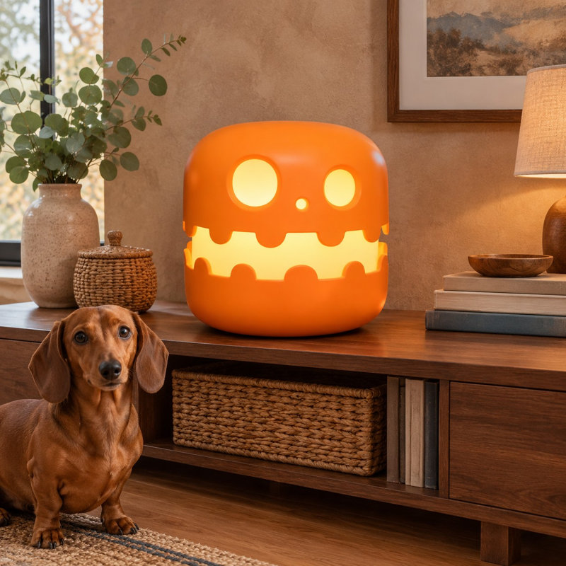 Mesurant 10 cm de diamètre, cette veilleuse pour enfants en forme de citrouille ajoute une touche décorative d'Halloween à votre table grâce à sa gradation progressive et sa douce lueur chaude.