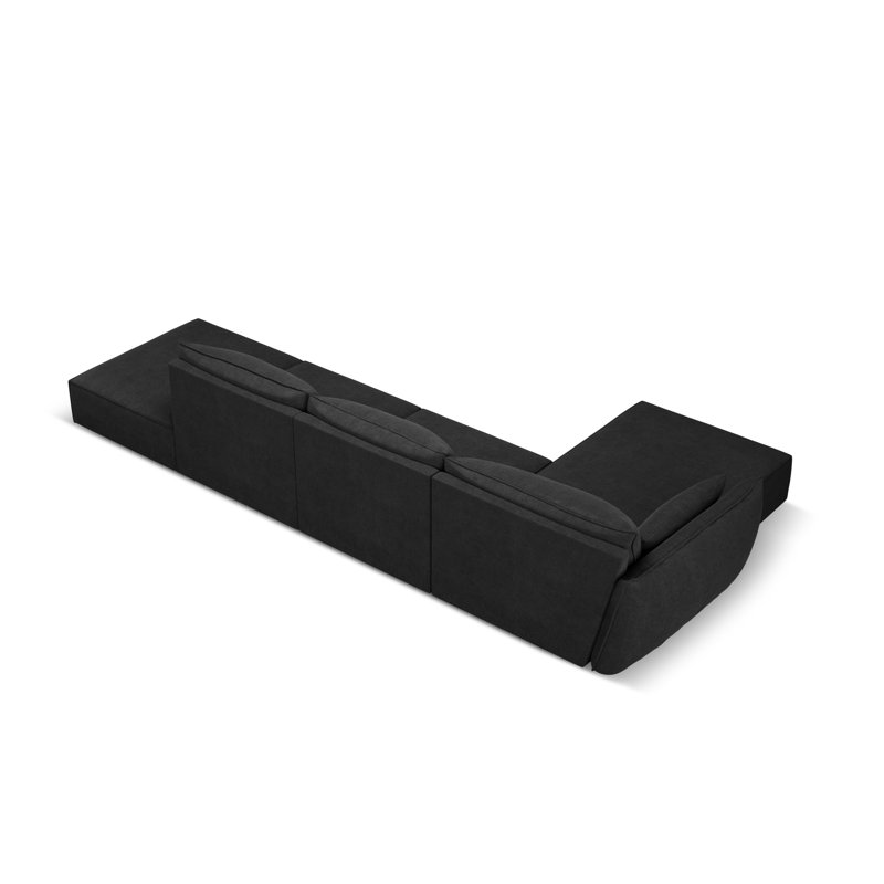 Lener 5 Seater Corner Sofa , Black