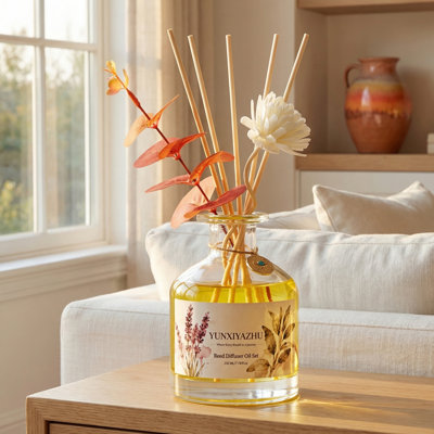 Ensemble diffuseur de roseaux 230 ML à base d'huile, parfum durable pour maison avec fleur d'oranger et bois de cèdre