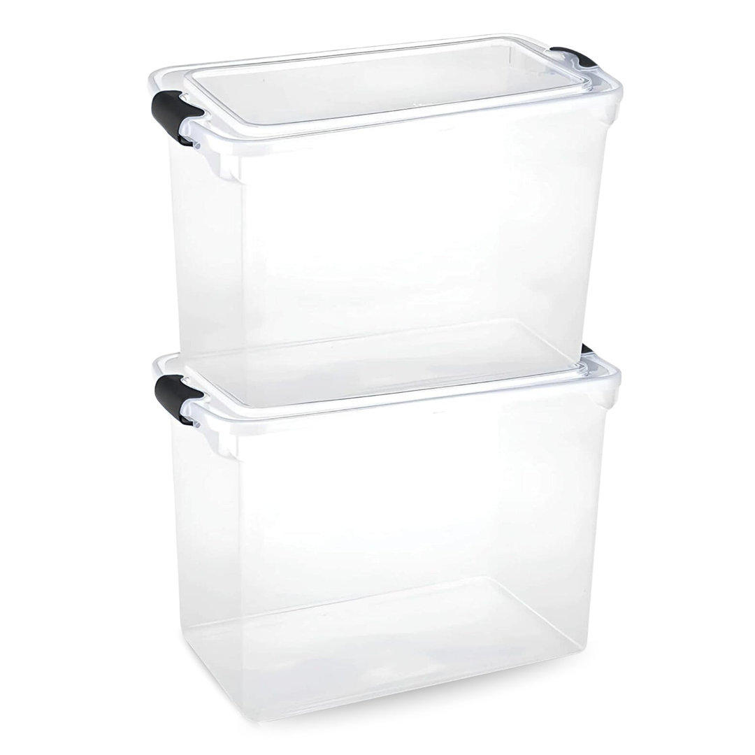Homz Multipurpose Stackable Storage Bin with Latching Lids (Set of 2) Homz 