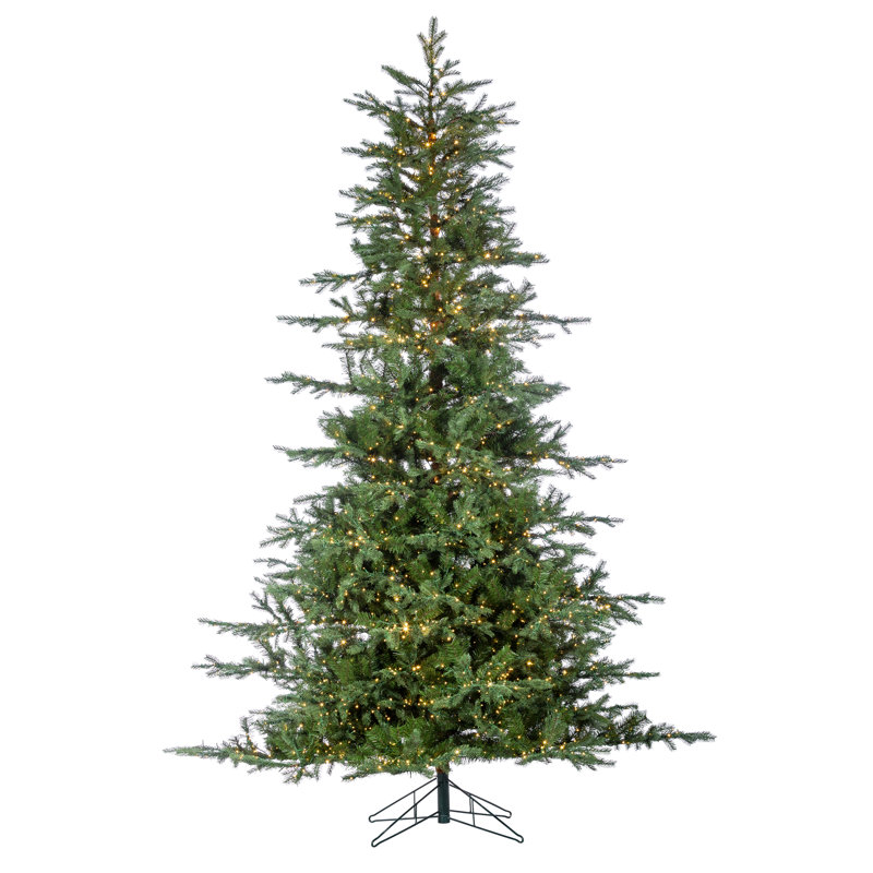 Artificial Pine Christmas Tree with Color & Clear Lights, 9' H