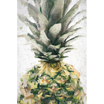 Pineapple On Grey - Wrapped Canvas Painting