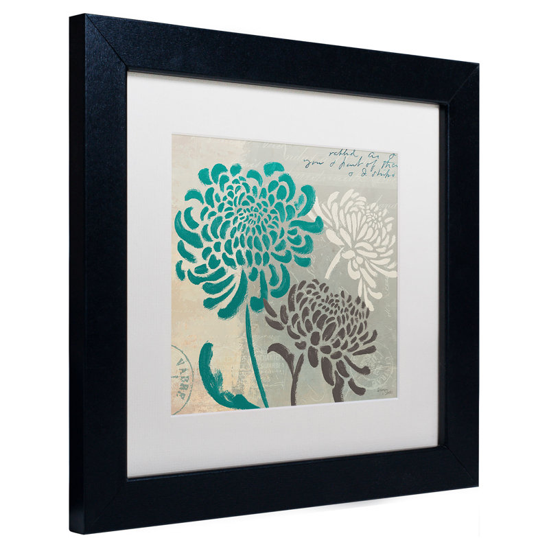 « chrysanthèmes "i », impression encadrée, H 11 po x l 11 po, Blanc
