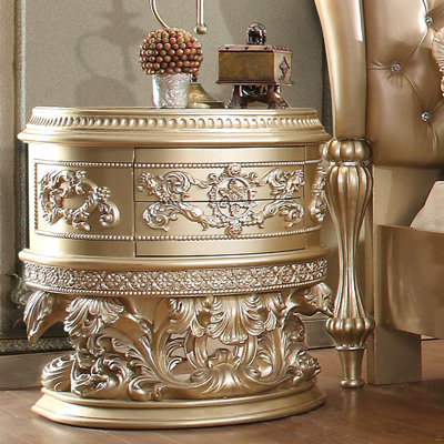 2 Drawers Resin Nightstand