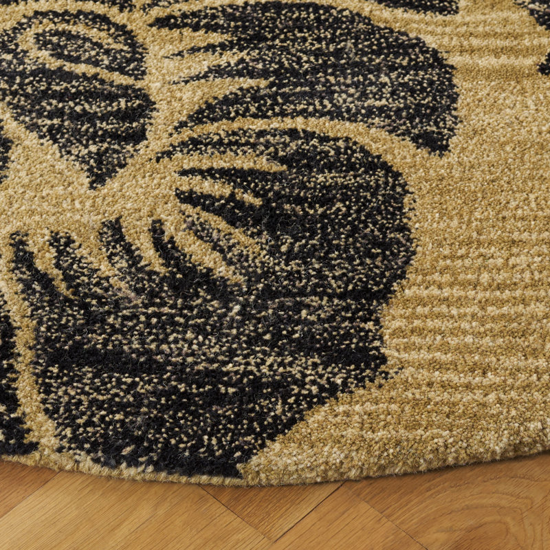 Soho Hand Tufted Wool And Viscose Floral Rug, Round 6'