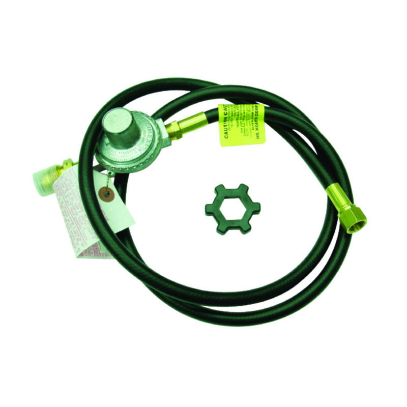 5-Foot Black Propane Hose with Regulator Assembly