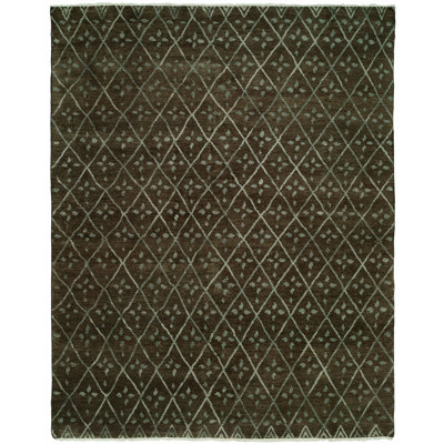 Venita Wool Geometric Area Rug in Brown